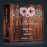 Rustic watercolor flowers barn wood Wedding Binder<br><div class="desc">Rustic watercolor flowers barn wood Wedding 3 ring binder.
You can easily change the text to personalize.
If you need help,  contact me.</div>