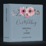 Rustic watercolor flowers dusty blue Wedding Binder<br><div class="desc">Rustic elegant watercolor flowers,  dusty blue Wedding Binder.
You can easily change the text to personalize.
If you need help,  contact me.</div>