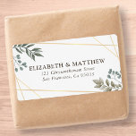 Rustic Watercolor Foliage Wedding Shipping<br><div class="desc">Composed of serif typography. All against a backdrop of white background with watercolor foliage and geometric frame. 

This is designed by White Paper Birch Co.,  exclusive for Zazzle.

Available here:
http://www.zazzle.com/store/whitepaperbirch</div>