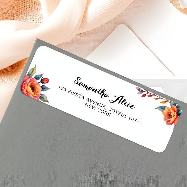 Rustic Watercolor Folthday Adresse de retour (Créateur téléchargé)