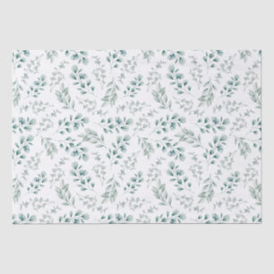 Rustic Watercolor Greenery Eucalyptus Pattern Tissue Paper