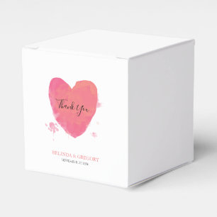 Rustic Watercolor Heart Wedding Favor Box