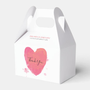 Rustic Watercolor Heart Wedding Favor Box