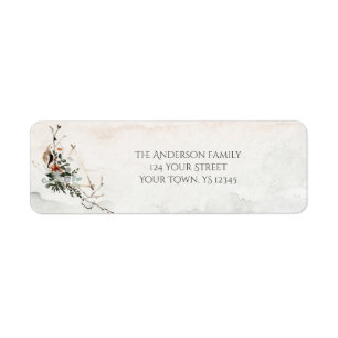 Rustic Watercolor Holiday Return Address