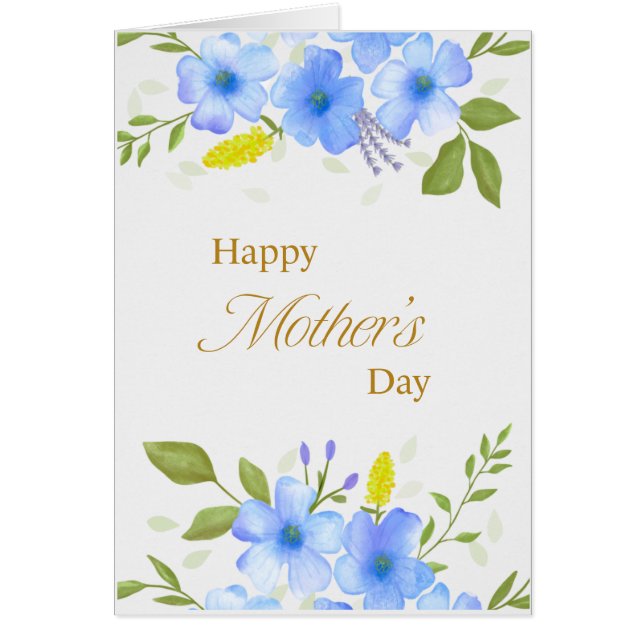 Rustic Watercolor Hydrangea Mother's Day Card (Front)