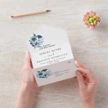 rustic watercolor illustration blue floral bouquet