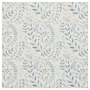 Rustic Watercolor Leaves and Foliage Fabric