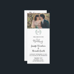 Rustic watercolor leaves photo country wedding program<br><div class="desc">Rustic watercolor leaves photo country wedding ceremony program.
You can add your own photo and text to personalize.</div>