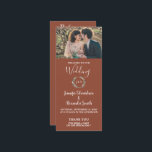 Rustic watercolor leaves photo country wedding program<br><div class="desc">Rustic watercolor leaves photo country wedding ceremony program.
You can add your own photo and text to personalize.</div>
