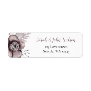 Rustic Watercolor Mauve Floral Botanical Wedding