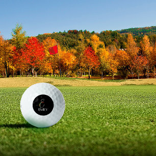 Rustic watercolor monogram E mom Golf Balls