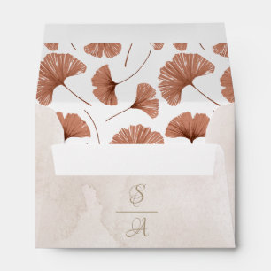Rustic Watercolor Monogram Wedding  Envelope