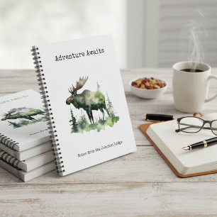Rustic Watercolor Moose Custom Wildlife Journal