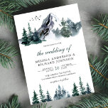 Rustic Watercolor Mountain Forest Winter Wedding Invitation<br><div class="desc">Amaze your guests with this forest theme wedding invite featuring beautiful mountains and pine trees on a white background. Simply add your event details on this easy-to-use template to make it a one-of-a-kind invitation.</div>