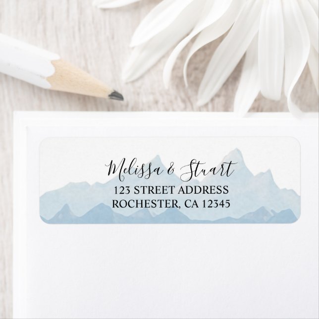 Rustic watercolor mountain range, country Wedding (Insitu)