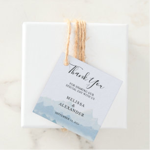 Rustic Watercolor mountain range Wedding Thank You Favour Tags