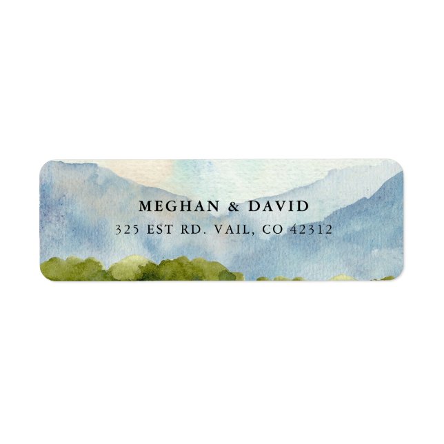 Rustic Watercolor Mountain Winter Wedding (Front)