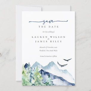 Rustic Watercolor Mountains Enregistrer la carte D