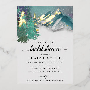 Rustic Watercolor Mountains Pine Bridal Shower 