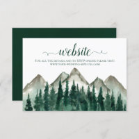 Rustic Watercolor Mountains & Pine Wedding Website