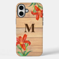 Rustic Watercolor Orange Lily Botanical Art