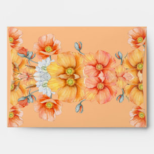 Rustic Watercolor Orange Pumpkins Fall Wedding Env Envelope