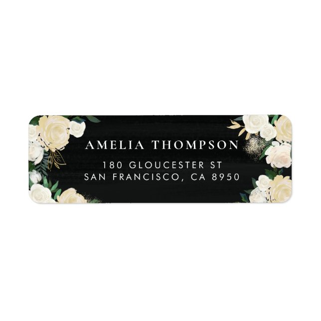 Rustic Watercolor Pale Peonies Faux Chalkboard (Front)