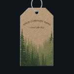 Rustic Watercolor Pine Forest Logo Custom Gift Tag<br><div class="desc">This design features a forest of pine trees in muted shades of forest green. Also great for forest or woods wedding favours.</div>