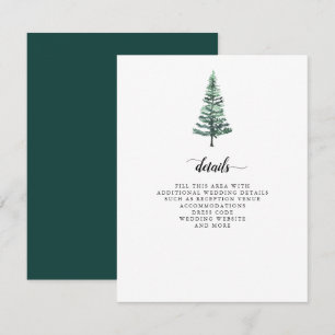 Rustic Watercolor Pine Forest Winter Wedding Encl Enclosure Card