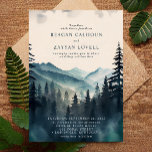 Rustic Watercolor Pine Tree Mountain Wedding Invitation<br><div class="desc">This Rustic Watercolor Mountain Wedding Invitation is the perfect choice for couples who love the beauty of nature and the outdoors. The design features hand-painted watercolor pine trees in rich hues of dark blues and dark greens, evoking the serene and majestic beauty of a mountain landscape. Printed on high-quality cardstock...</div>
