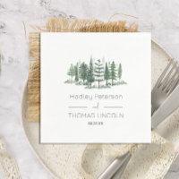Rustic Watercolor Pine Trees