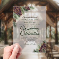 Rustic Watercolor Pinecones Elegant Wedding