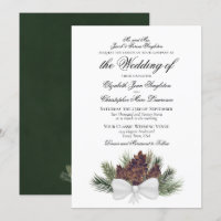 Rustic Watercolor Pinecones Formal Wedding