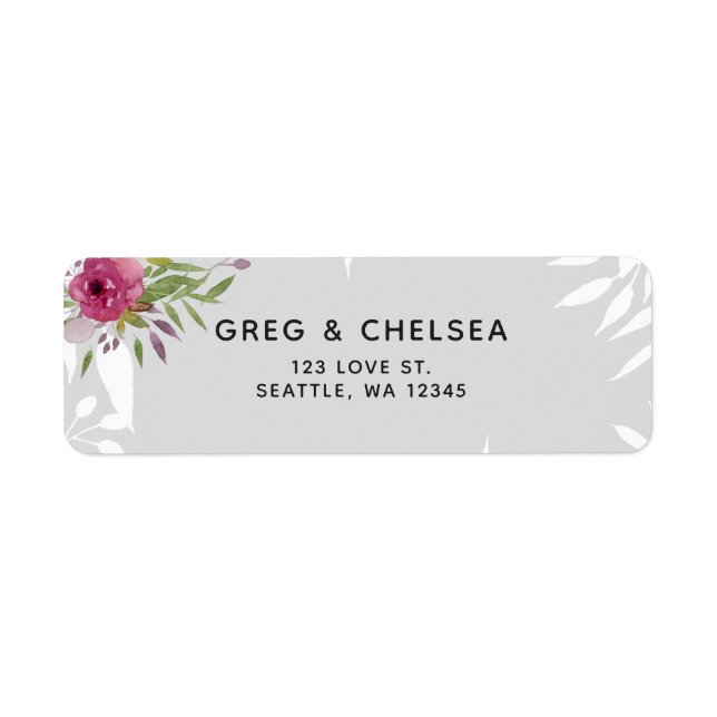 Rustic Watercolor Pink Floral Wedding (Front)