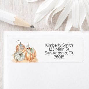 Rustic Watercolor Pumpkins Address
