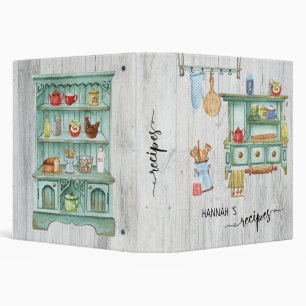 Rustic Watercolor Recipes Binder