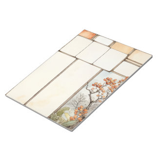 Rustic Watercolor red flowers Writing spot frames Notepad