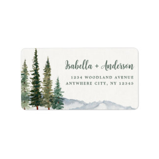 Rustic Watercolor Return Address Label
