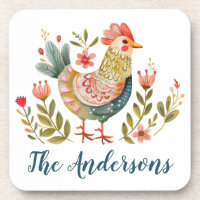 Rustic Watercolor Rooster Kitchen Decor