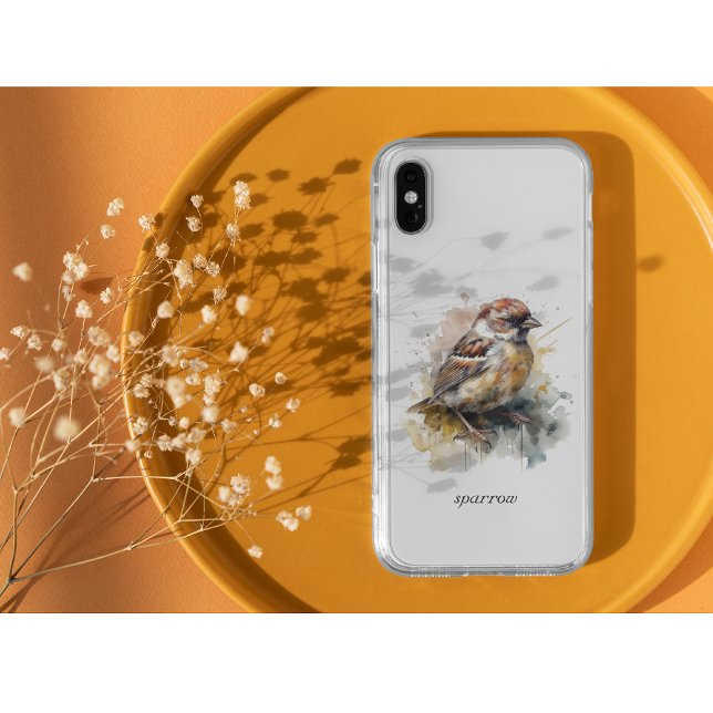Rustic Watercolor Sparrow, custom Case-Mate iPhone Case (Creator Uploaded)