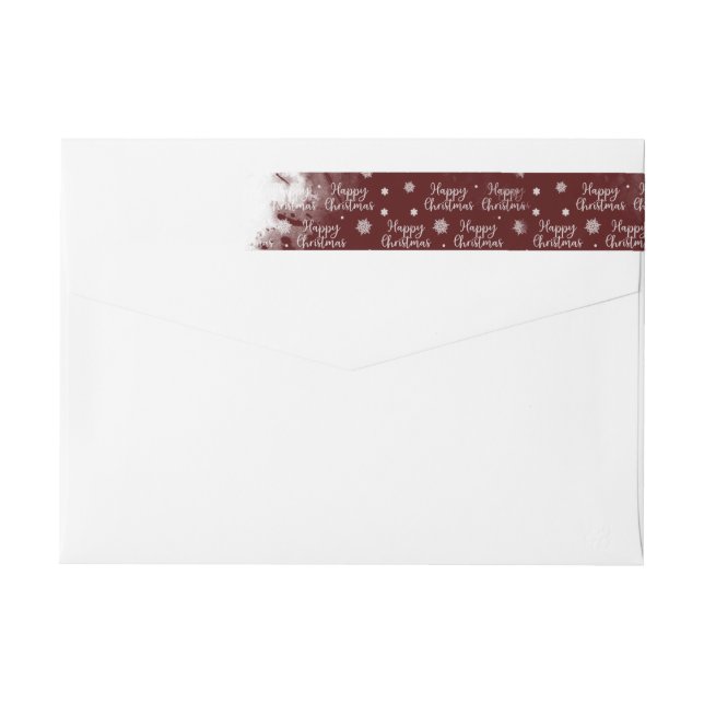 rustic watercolor splash happy Christmas holiday Wrap Around Label (Back)