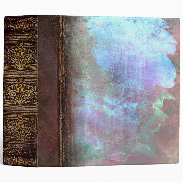 Rustic Watercolor Stained Ancient Tome Binder (Front/Spine)