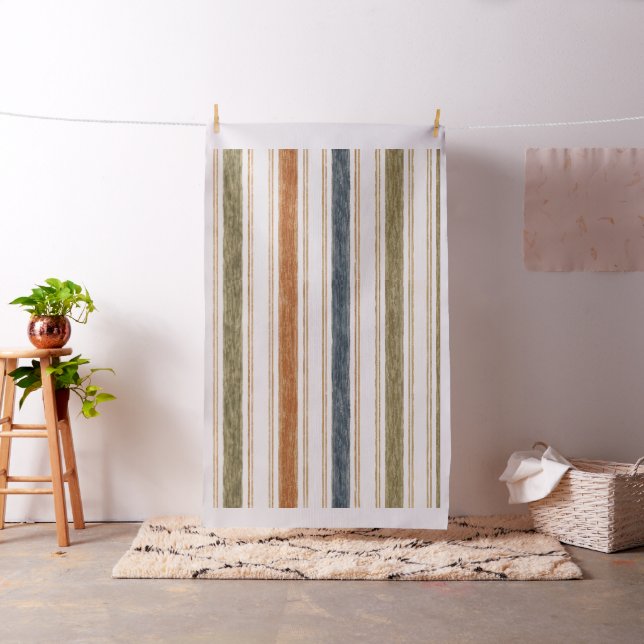 Rustic Watercolor Striped Fabric (In Situ)