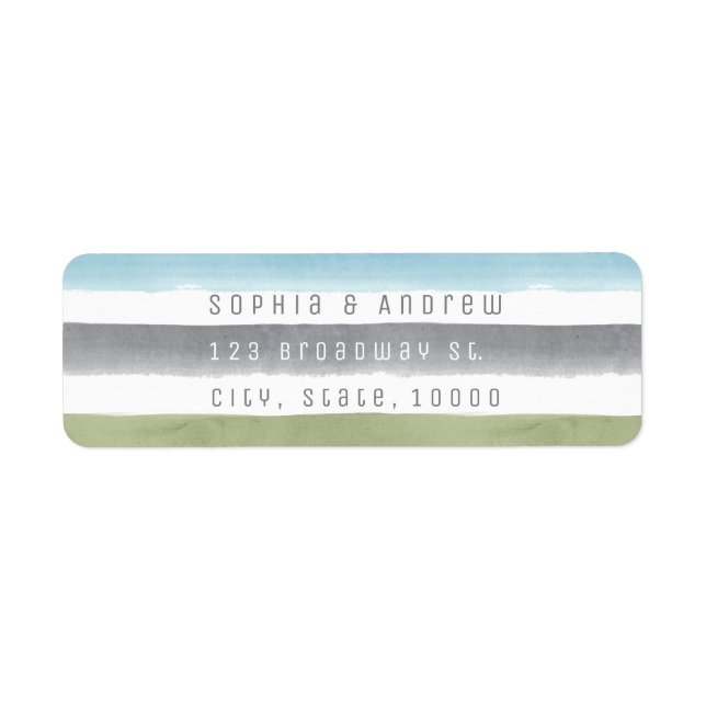 Rustic watercolor stripes nautical beach wedding (Front)
