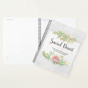 Rustic Watercolor Succulent Desert Cactus Boho Planner