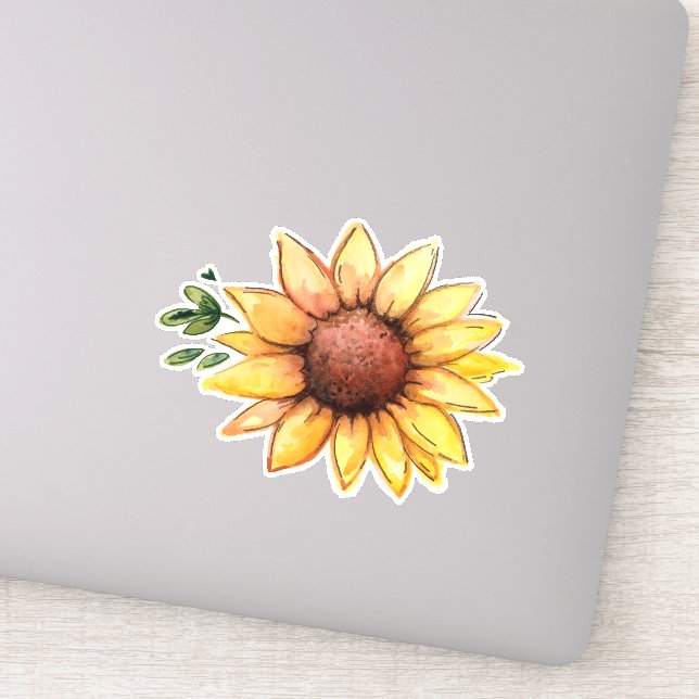 Rustic Watercolor Sunflower (Detail)
