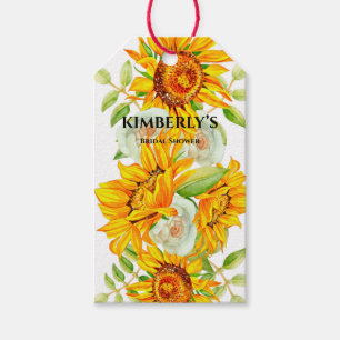 Rustic Watercolor Sunflowers Bridal Shower Gift Ta Tags