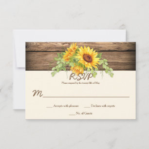 Rustic Watercolor Sunflowers Wreath Barn Wood RSVP