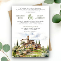 Rustic Watercolor Tuscany QR Code Wedding