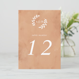 Rustic Watercolor Wedding 5x7 Table Number